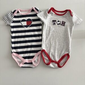 Tommy Hilfiger Baby Girls One Piece Bodysuits Set of 2 Size 3-6 Months